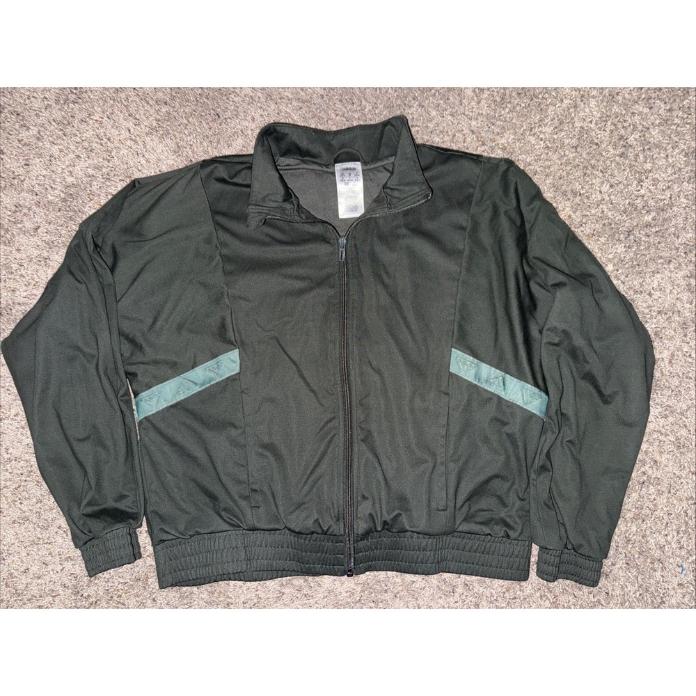 Adidas Olive Green Zip Up‎ Light Jacket Mens Medium Full Zip Running Performance